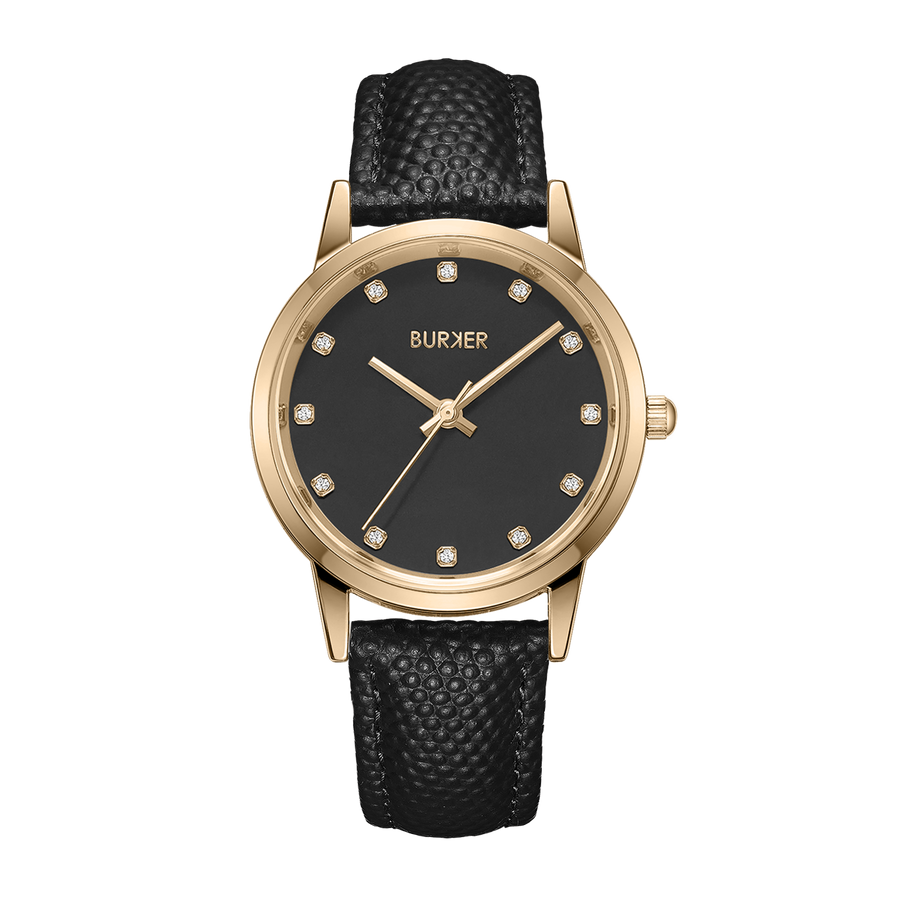 Amy Gold Black / Black Leather