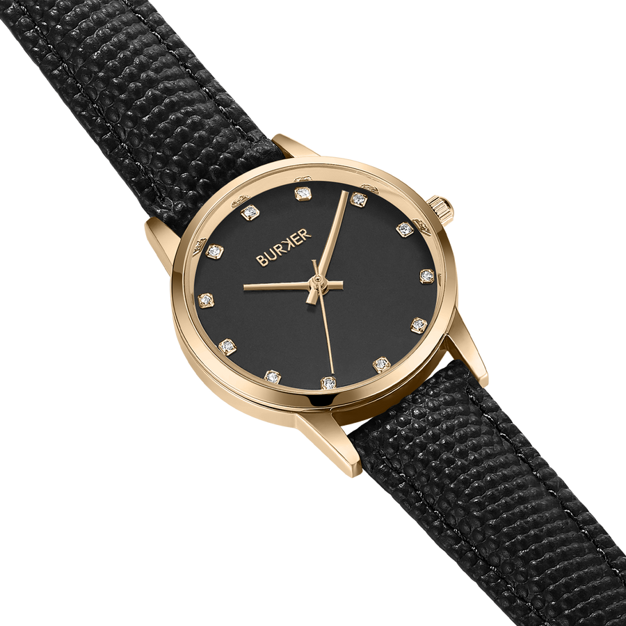Amy Gold Black / Black Leather