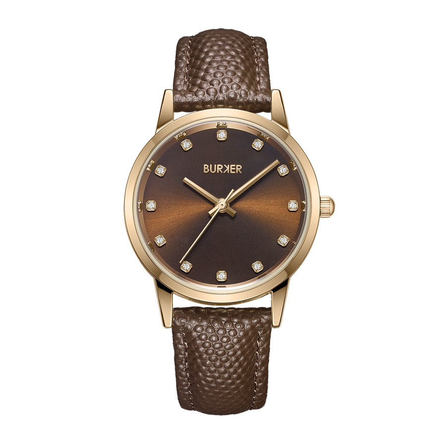 Amy Gold Brown / Brown Leather