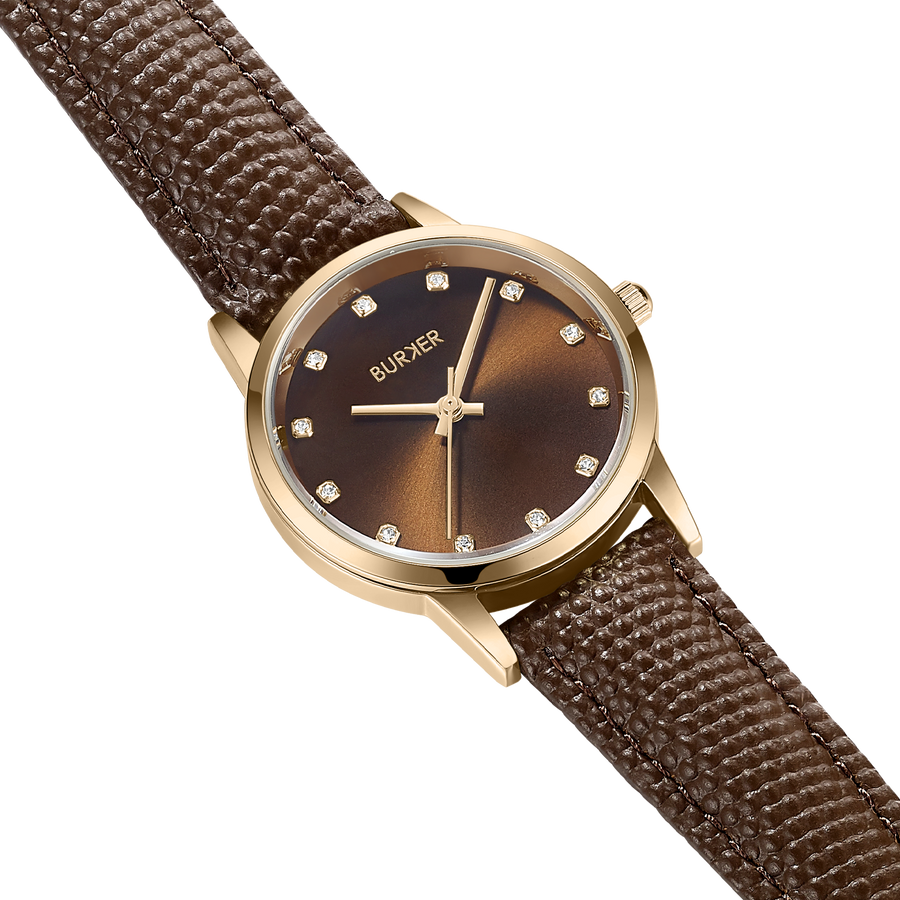 Amy Gold Brown / Brown Leather