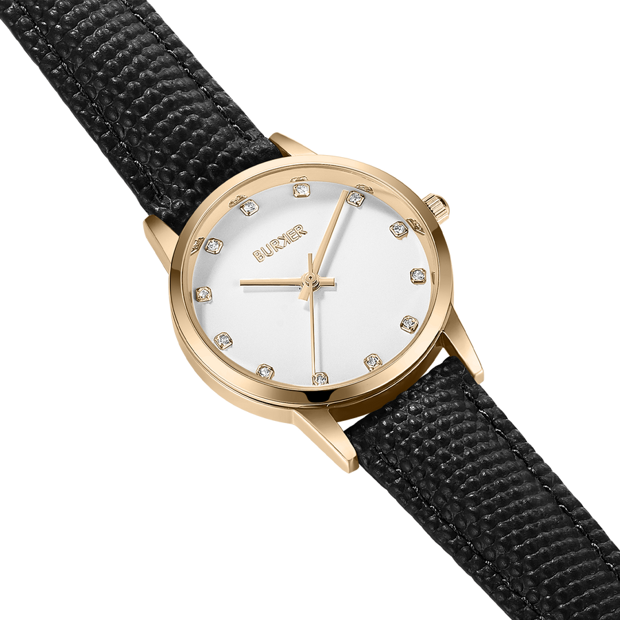 Amy Gold Black Leather