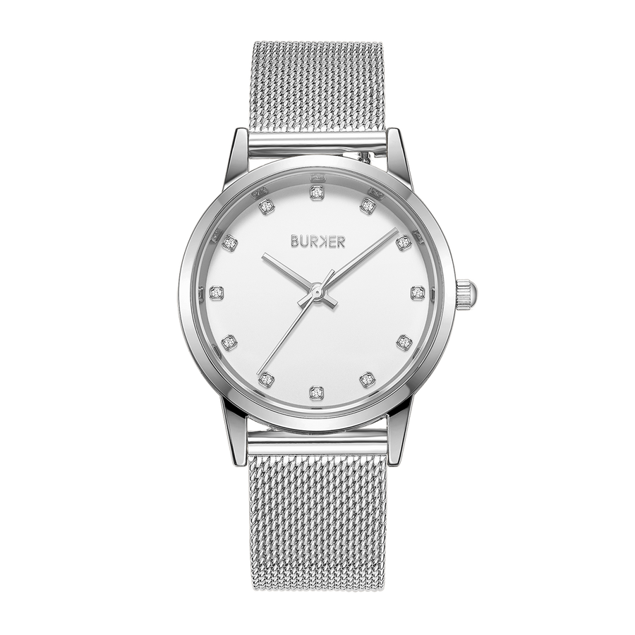 Amy Silver White Mesh