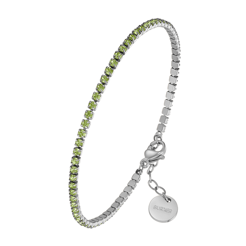 Ava Petite Silver Olive Green Bracelet