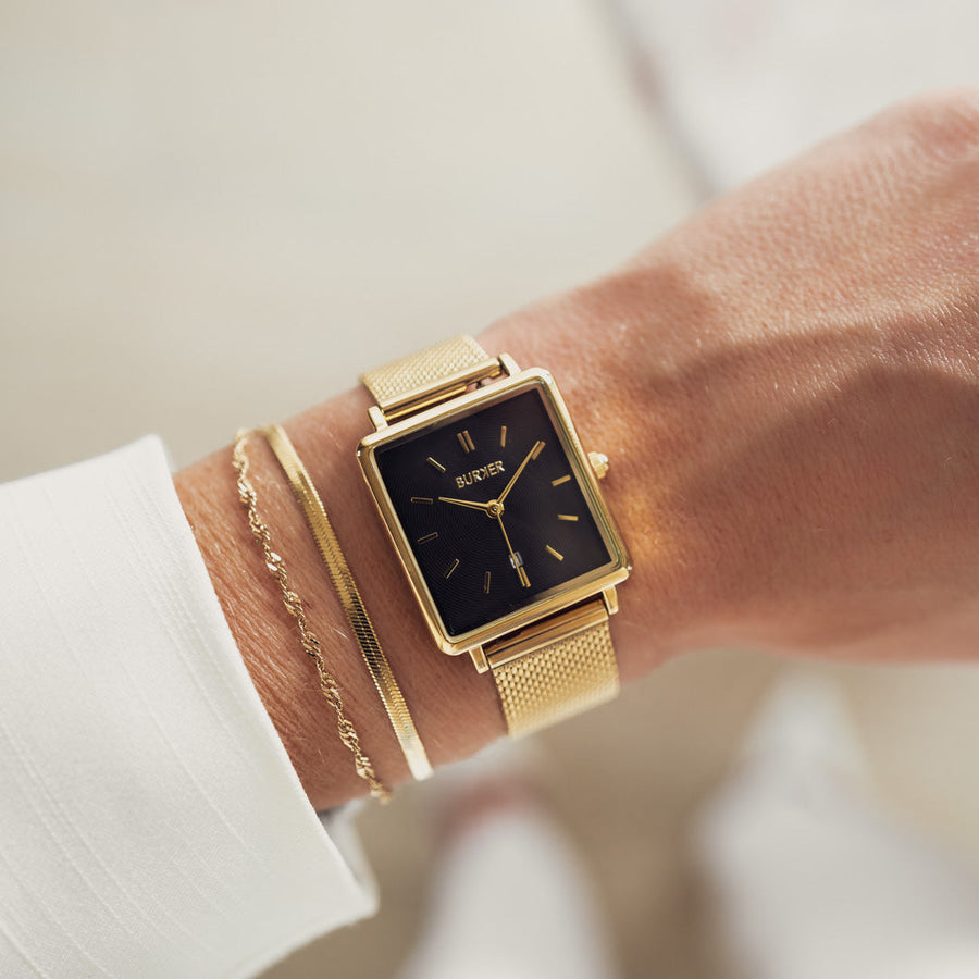 Daisy Gold Black Mesh