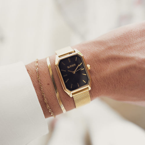 Isabell Gold Black Mesh