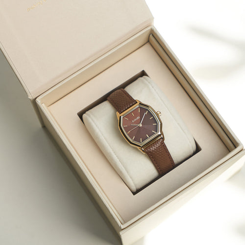 Julia Gold Brown / Brown Leather