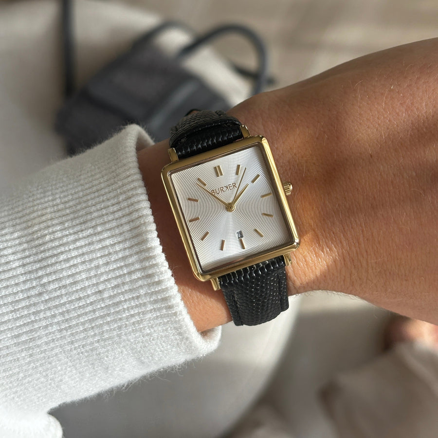 Daisy Gold Black Leather