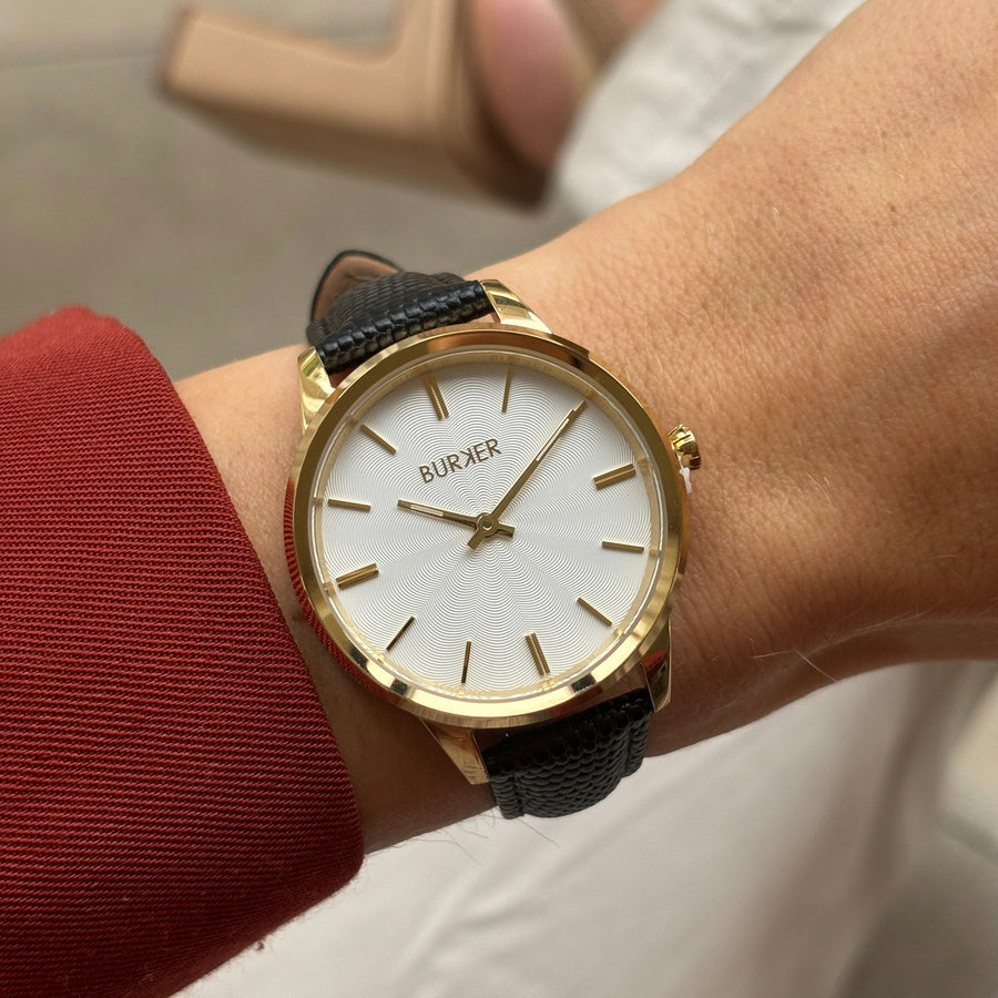 Emily Gold Black Leather