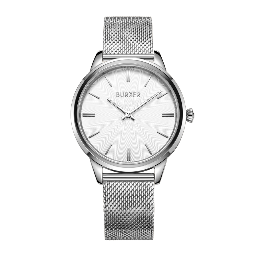 Emily Silver White Mesh