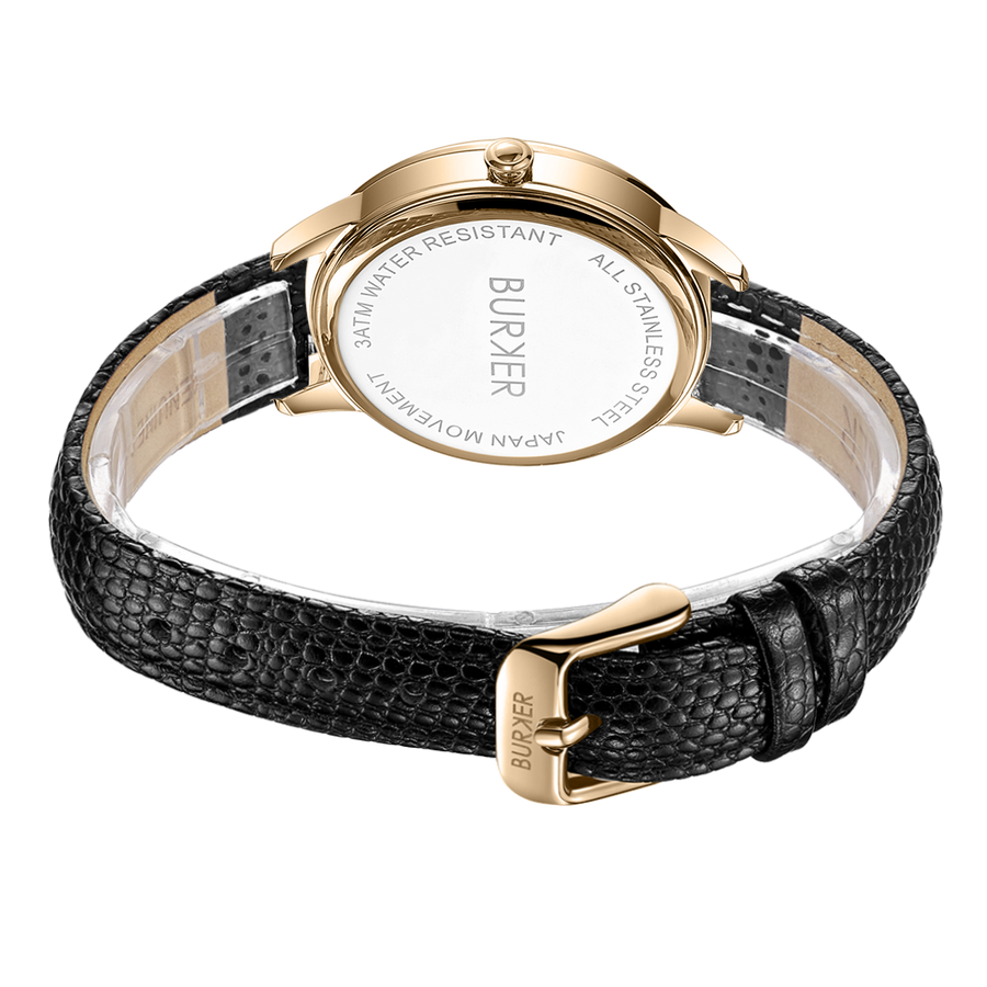 Emily Gold Black Leather