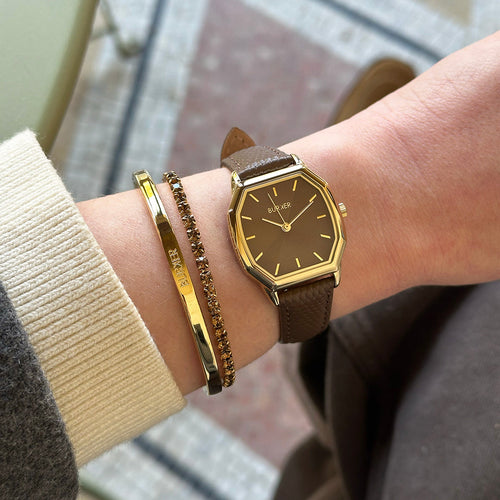 Julia Gold Brown / Brown Leather