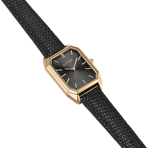 Isabell Gold Black/Black Leather
