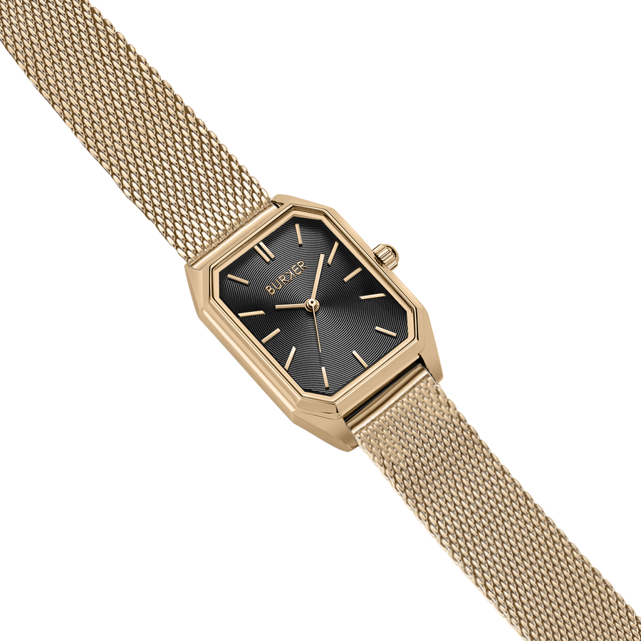 Isabell Gold Black Mesh