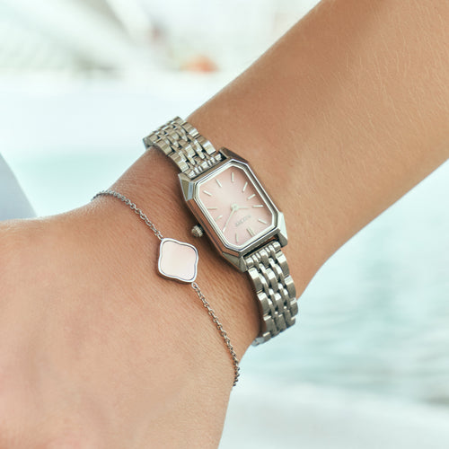 Flora Silver Pink Bracelet
