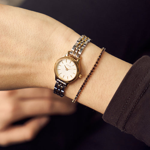 Ava Petite Gold Burgundy Bracelet