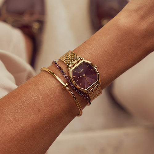 Julia Gold Burgundy