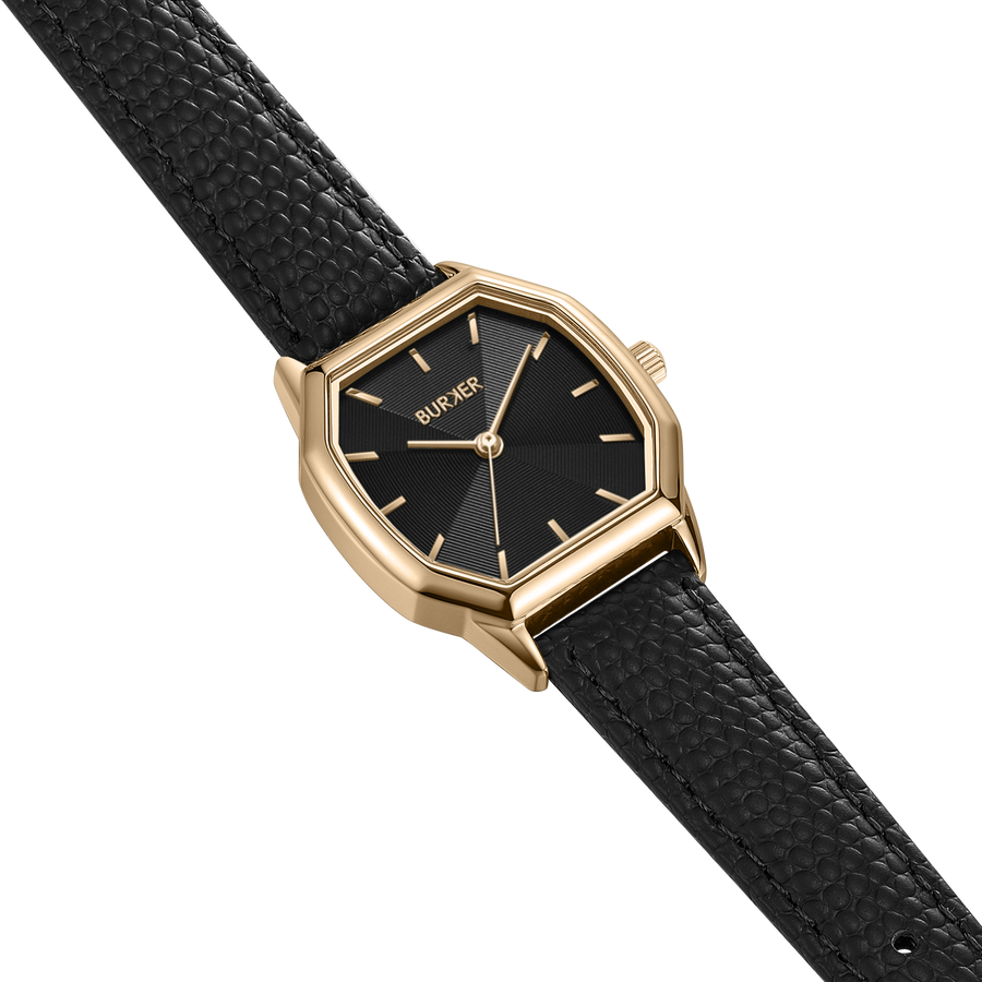 Julia Gold Black / Black Leather