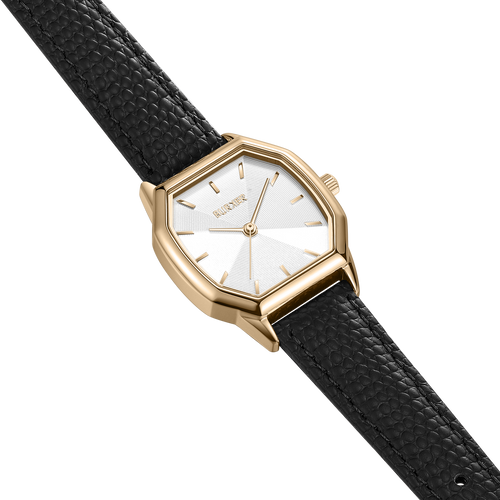 Julia Gold Black Leather