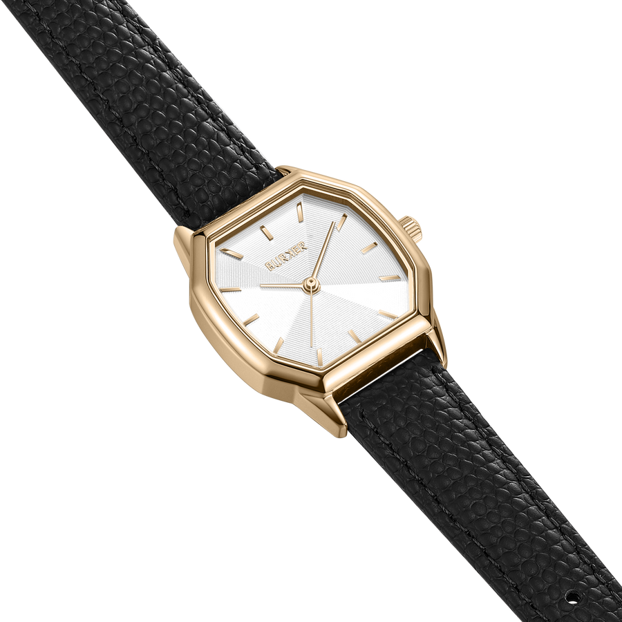 Julia Gold Black Leather