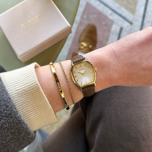 Julia Gold Brown Leather