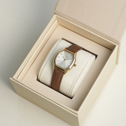 Julia Gold Brown Leather