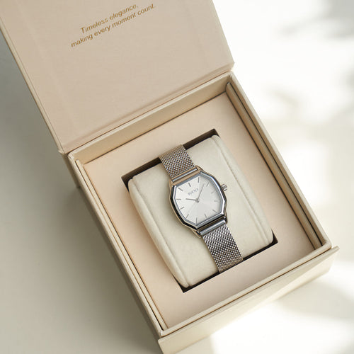 Julia Silver White Mesh