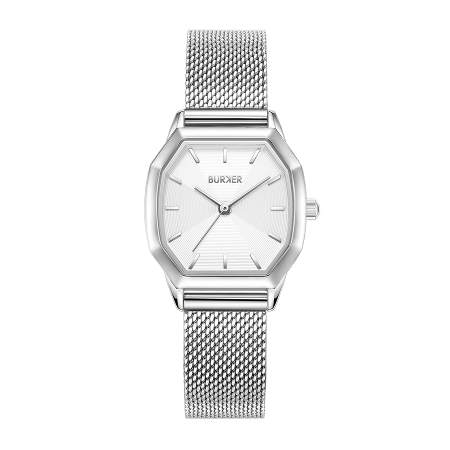 Julia Silver White Mesh