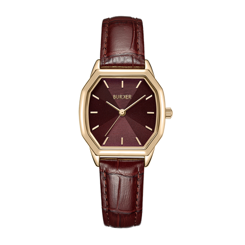 Julia Gold Burgundy Leather
