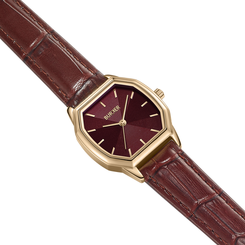 Julia Gold Burgundy Leather
