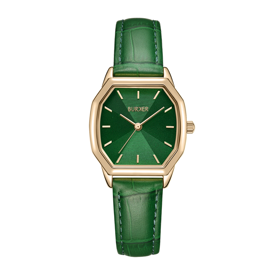 Julia Gold Green Leather