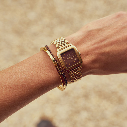 Macy Gold Burgundy