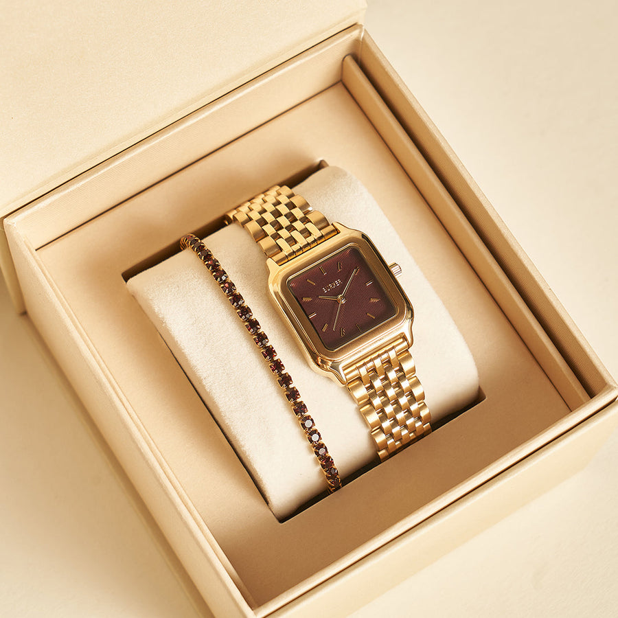 Macy Gold Burgundy