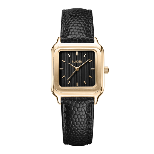 Macy Gold Black/Black Leather