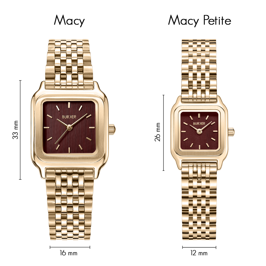 Macy Petite Gold Burgundy
