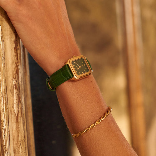 Macy Gold Green Leather