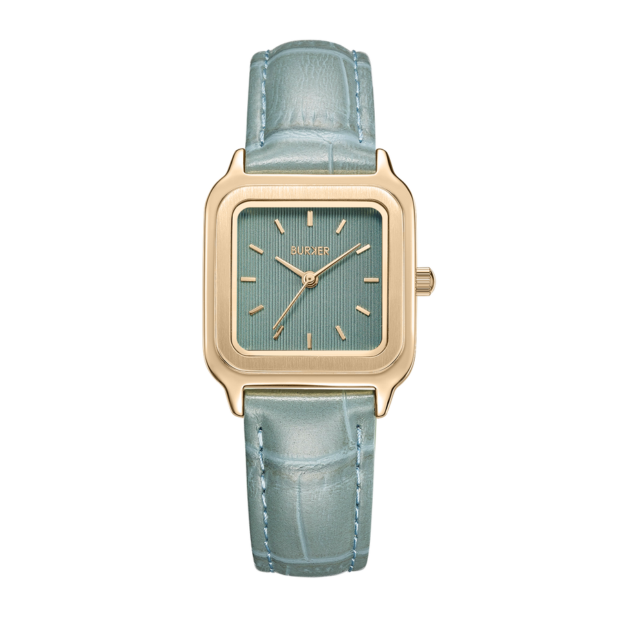 Macy Gold Grey Leather