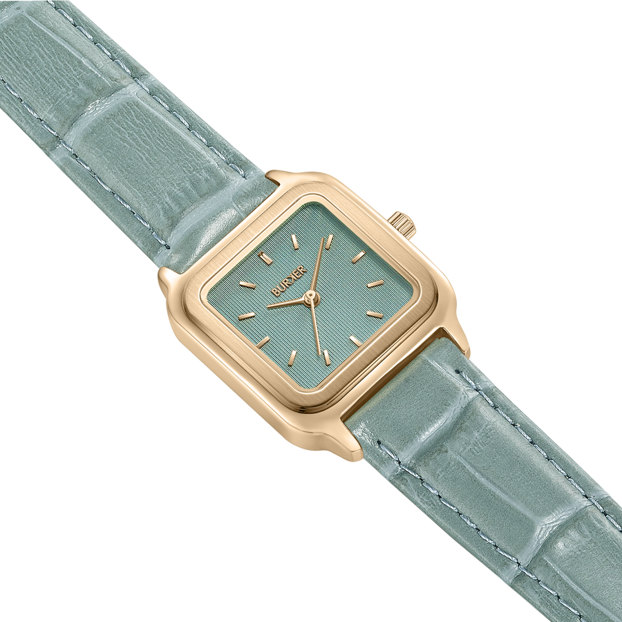 Macy Gold Grey Leather