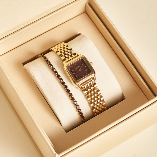 Macy Petite Gold Burgundy