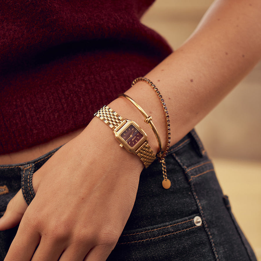 Macy Petite Gold Burgundy