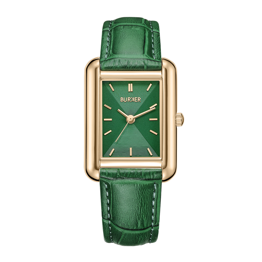 Olivia Gold Green Leather