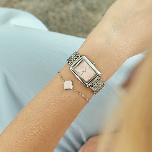Flora Silver Pink Bracelet