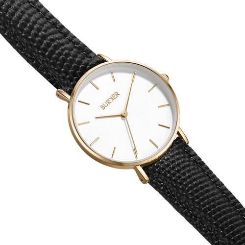 Ruby Gold Black Leather