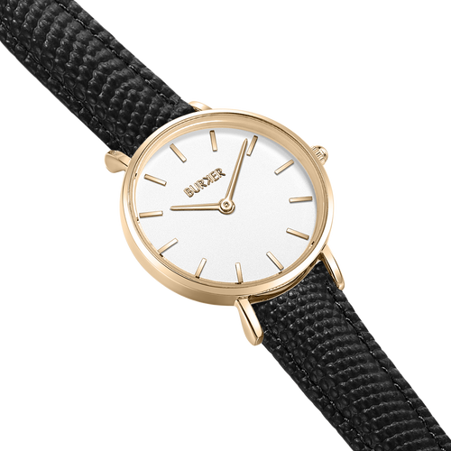 Ruby Petite Gold Black Leather