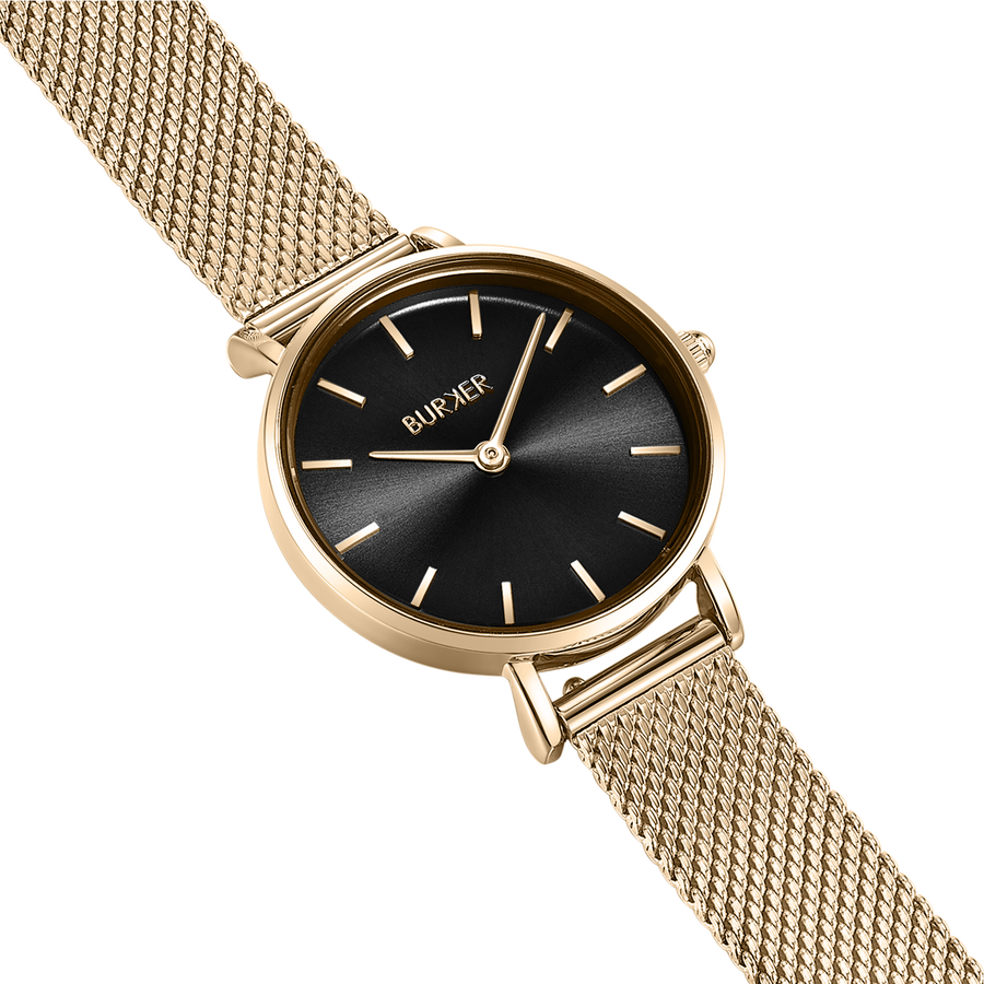 Ruby Petite Gold Black Mesh