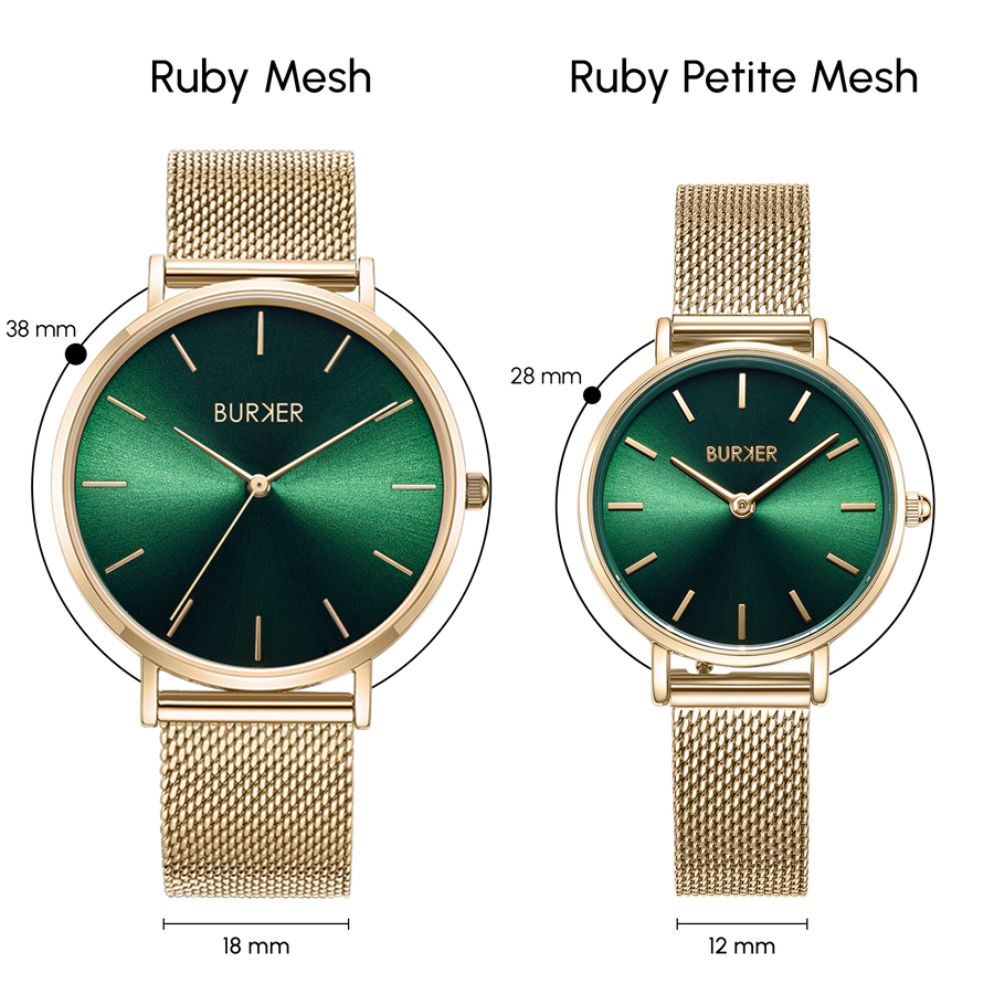 Ruby Petite Gold Green Mesh