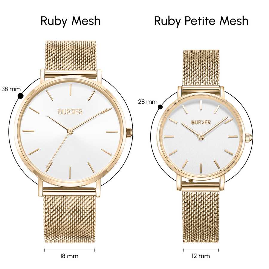 Ruby Petite Gold White Mesh