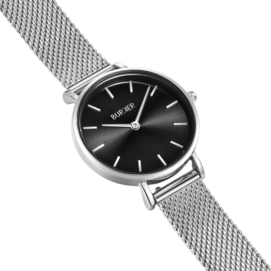 Ruby Petite Silver Black Mesh