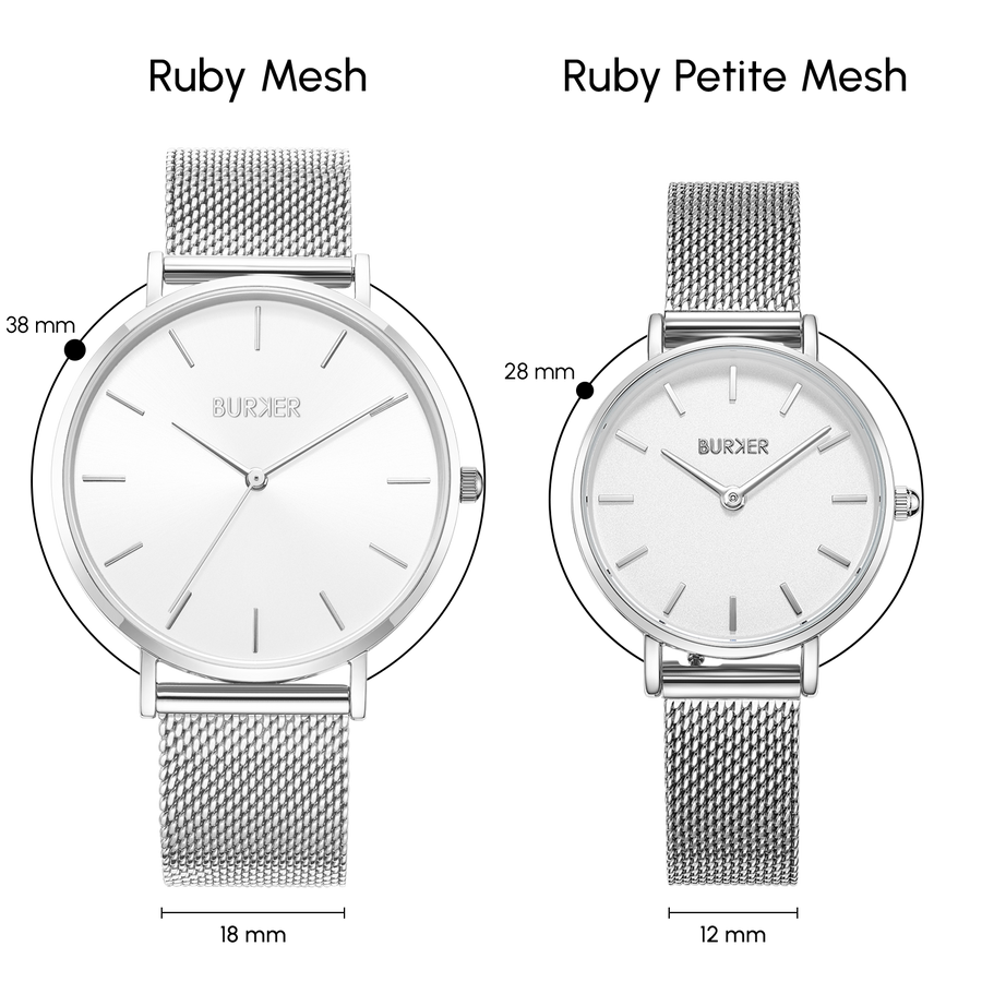 Ruby Silver White Mesh