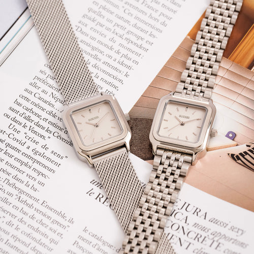 Macy Silver White Mesh