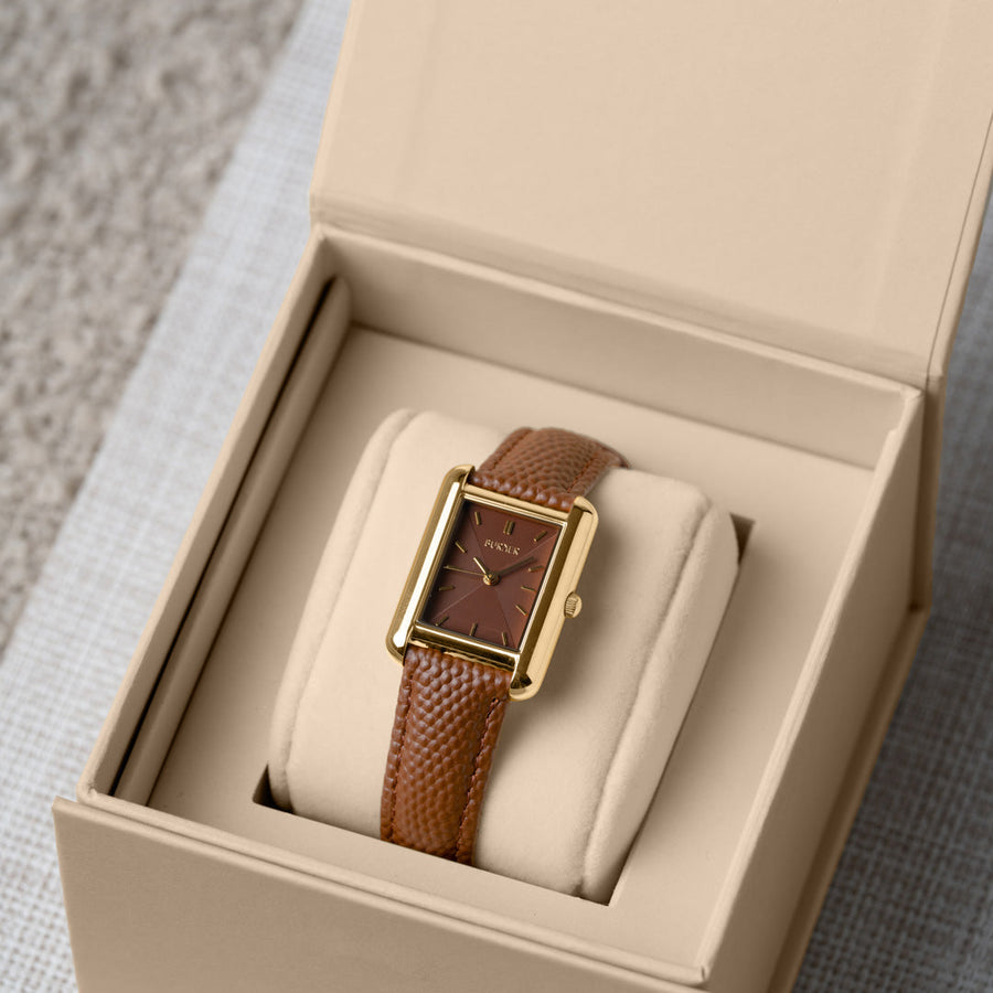 Olivia Gold Brown/Brown Leather